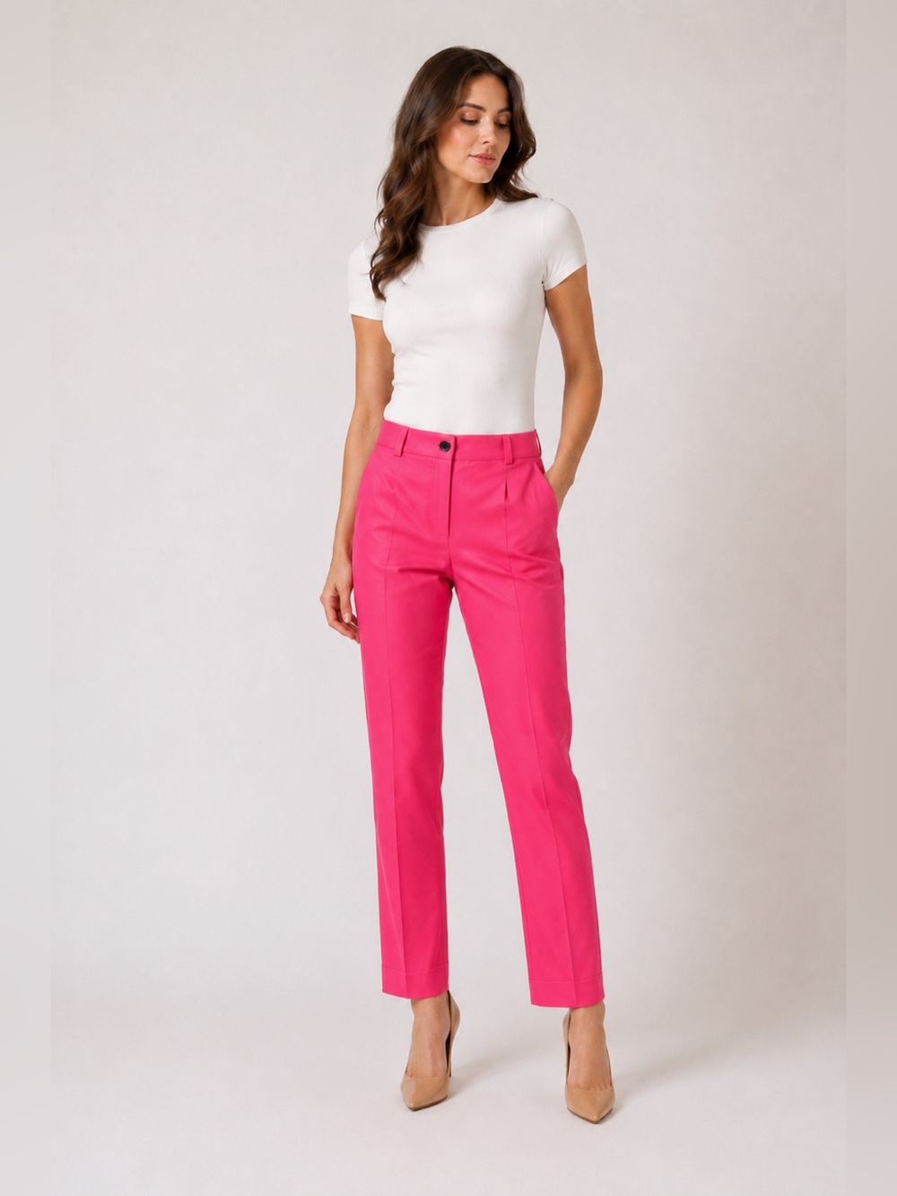 Christiane Wagner 98% Cotton High-Rise Cropped Straight Pants  Made in Germany